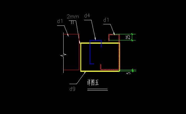 箱房底部鋼架剖面設計圖 