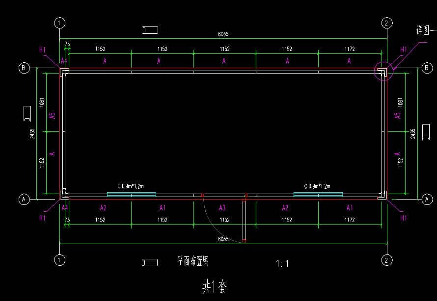 打包式集裝箱活動房屋CAD設計圖